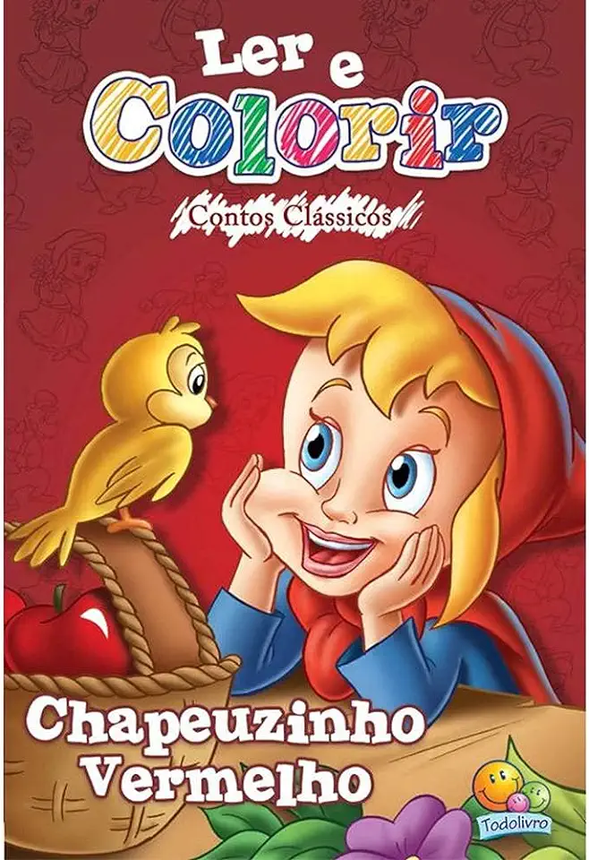 Capa do Livro classicos infantis para ler e pintar - chapeuzinho vermelho