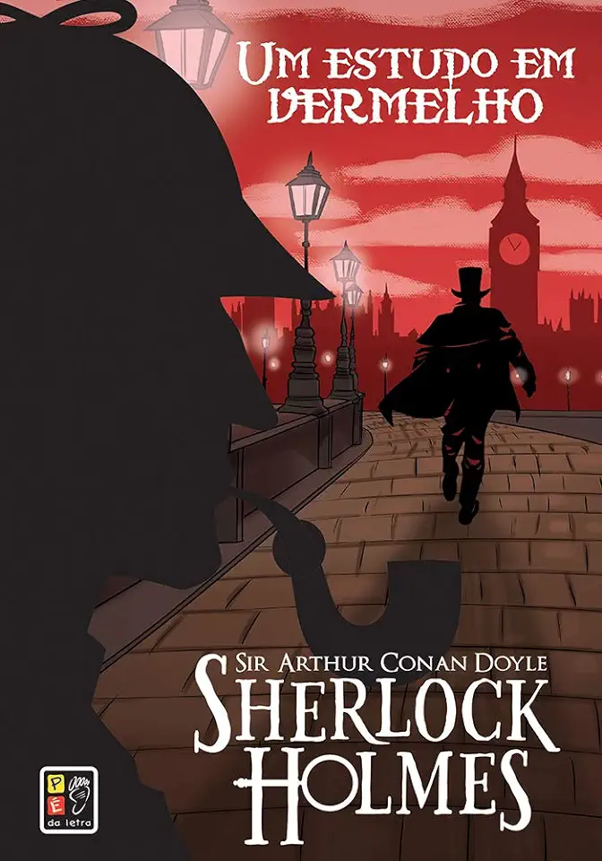 Capa do Livro Sherlock Holmes - um Estudo Em Vermelho - Sir Arthur Conan Doyle