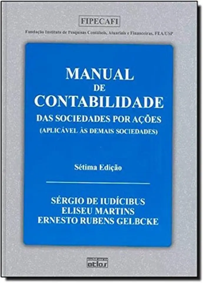 Capa do Livro Manual de Contabilidade das Sociedades por Ações - Fipecafi