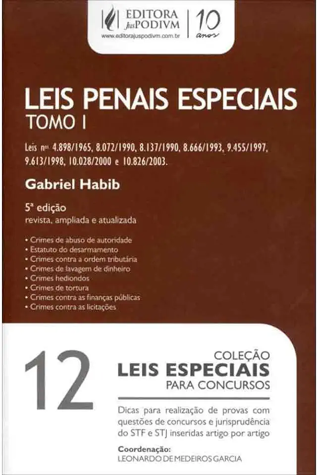 Capa do Livro Leis Penais Especiais Tomo I - Gabriel Habib