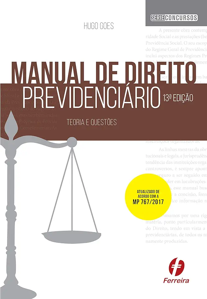 Capa do Livro Manual de Direito Previdenciário (teoria e Questões) - Hugo Goes