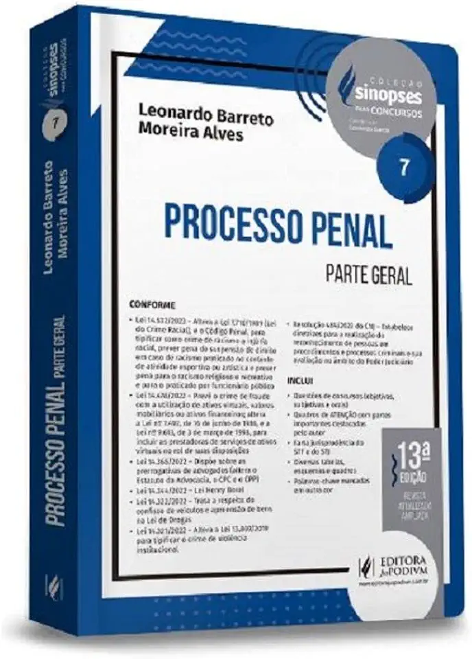 Capa do Livro Processo Penal - Parte Geral - Leonardo Barreto Moreira Alves