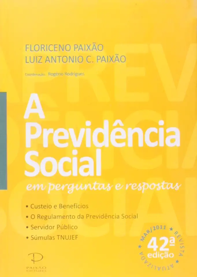 Capa do Livro A Previdência Social em Perguntas e Respostas - Floriceno Paixão