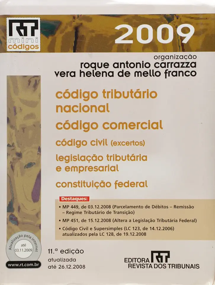 Capa do Livro Código Comercial - Código Tributário Nacional - Constituição Federal - Vera Helena de Mello Franco