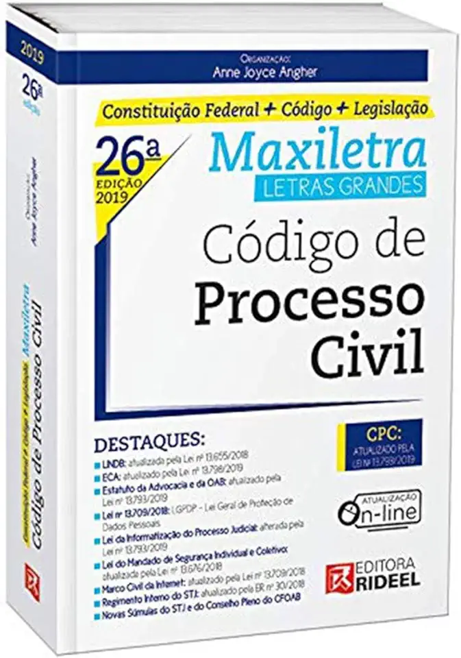 Capa do Livro Código de Processo Civil - Anne Joyce Angher