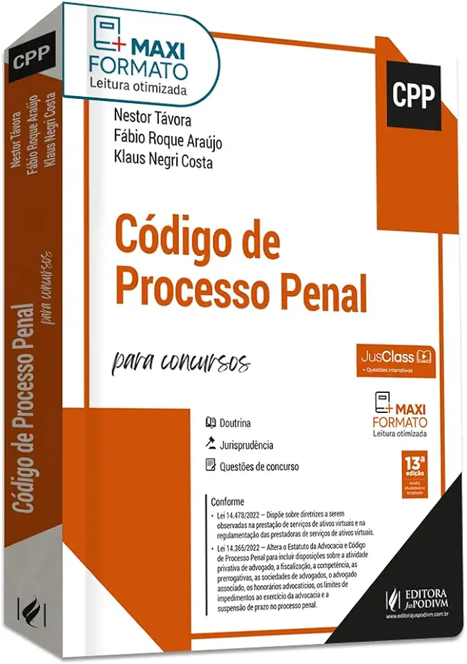 Capa do Livro Código de Processo Penal para Concursos - Nestor Távora & Fábio Roque