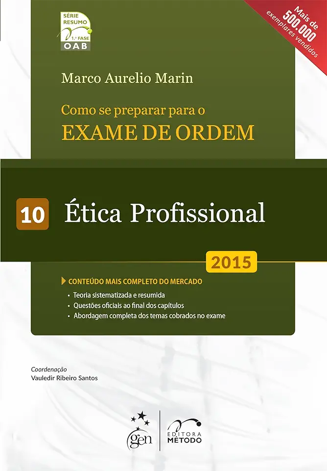 Capa do Livro Como Se Preparar para o Exame de Ordem 10 Ética Profissional - Marco Aurelio Marin