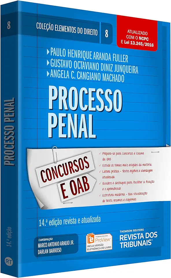 Capa do Livro Elementos do Direito - Processo Penal - Angela C. Cangiano Machado e Outros