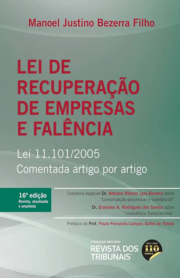 Capa do Livro Lei de Recuperação de Empresas e Falências Comentada - Manoel Justino Bezerra Filho