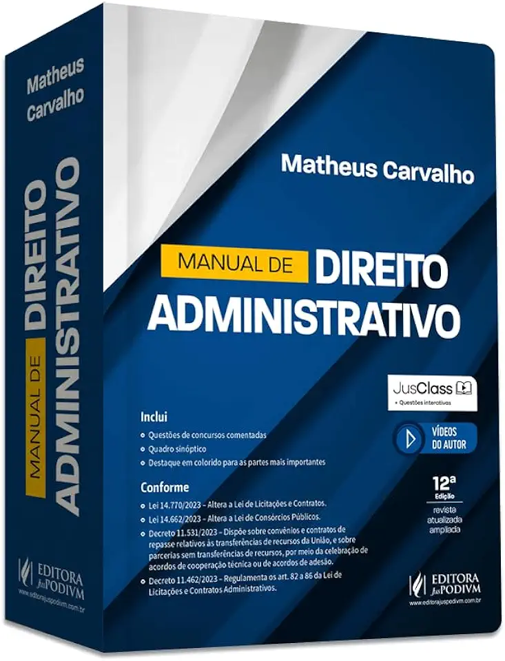 Capa do Livro Manual de Direito Administrativo - Matheus Carvalho