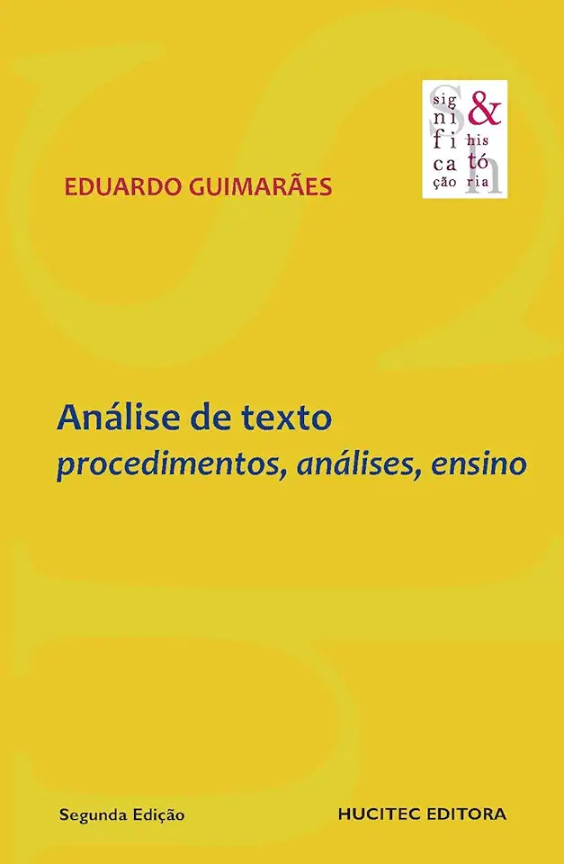 Capa do Livro Análise de Texto- Procedimentos, Análises, Ensino - Eduardo Guimarães