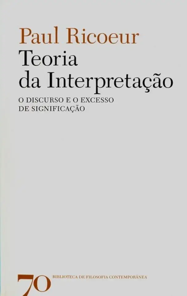 Capa do Livro Teoria da Interpretação - Paul Ricoeur