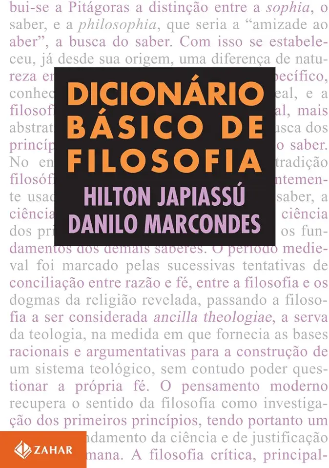 Capa do Livro Dicionário Básico de Filosofia - Hilton Japiassú Danilo Marcondes