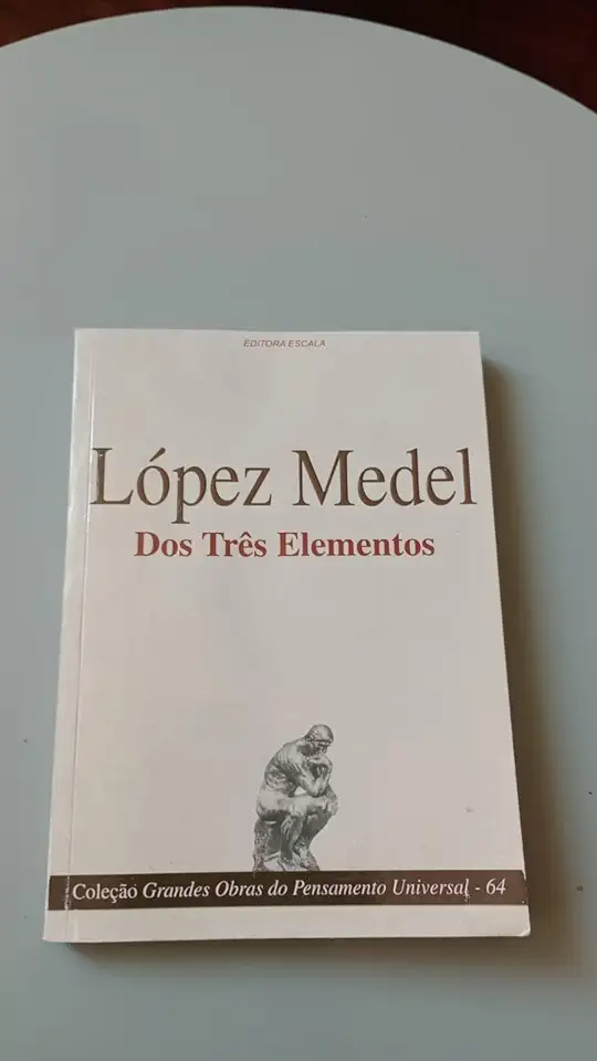 Capa do Livro Dos Três Elementos - López Medel