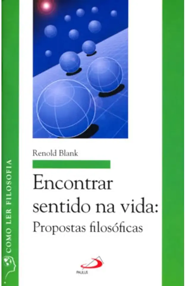 Capa do Livro Encontrar sentido na vida - Propostas filosóficas - Renold Blank