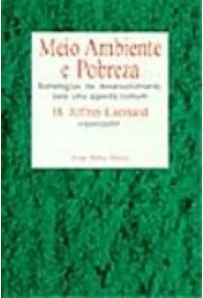 Capa do Livro Meio Ambiente e Pobreza - H. Jeffrey Leonard