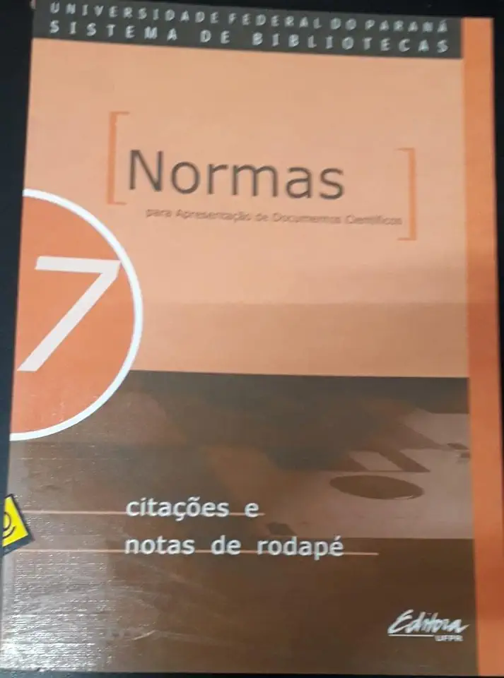 Capa do Livro Normas para Apresentação de Documentos Cientificos - Editora Ufpr