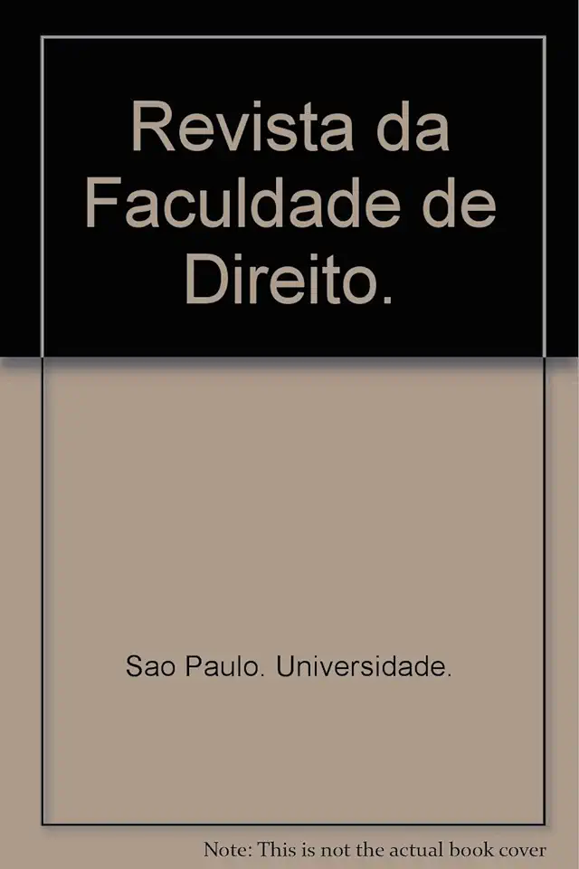 Capa do Livro Revista da Faculdade de Direito - Universidade de São Paulo