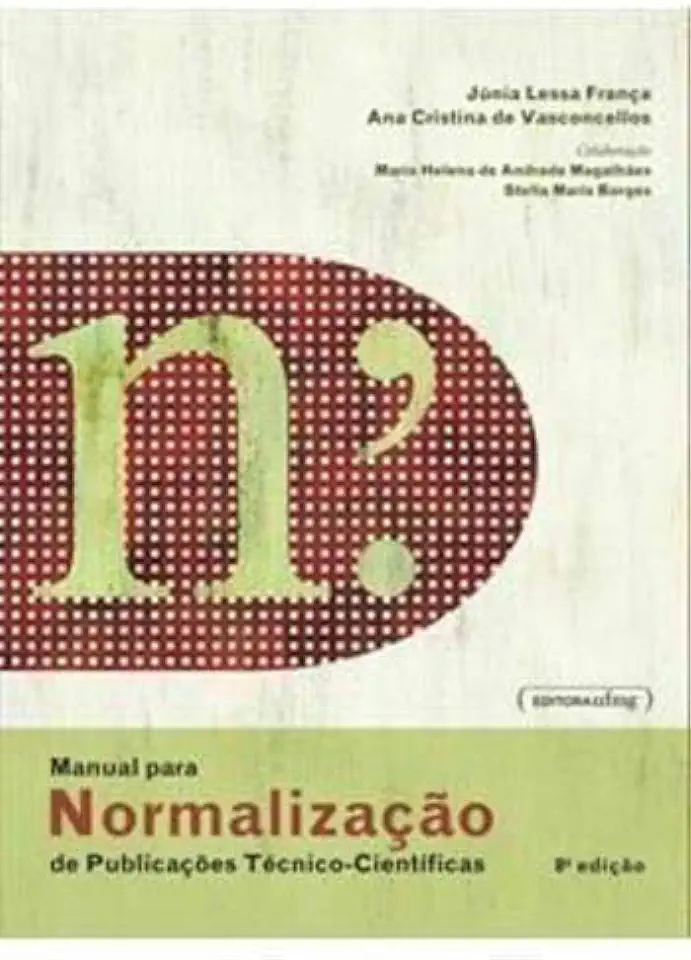 Capa do Livro Manual para Normalização de Publicações Técnico Científicas - Júnia Lessa França