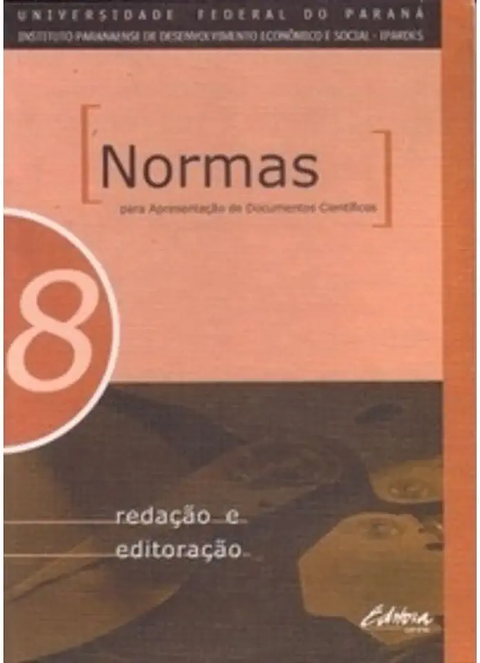 Capa do Livro Normas para Apresentação de Documentos Científicos - Universidade Federal do Paraná