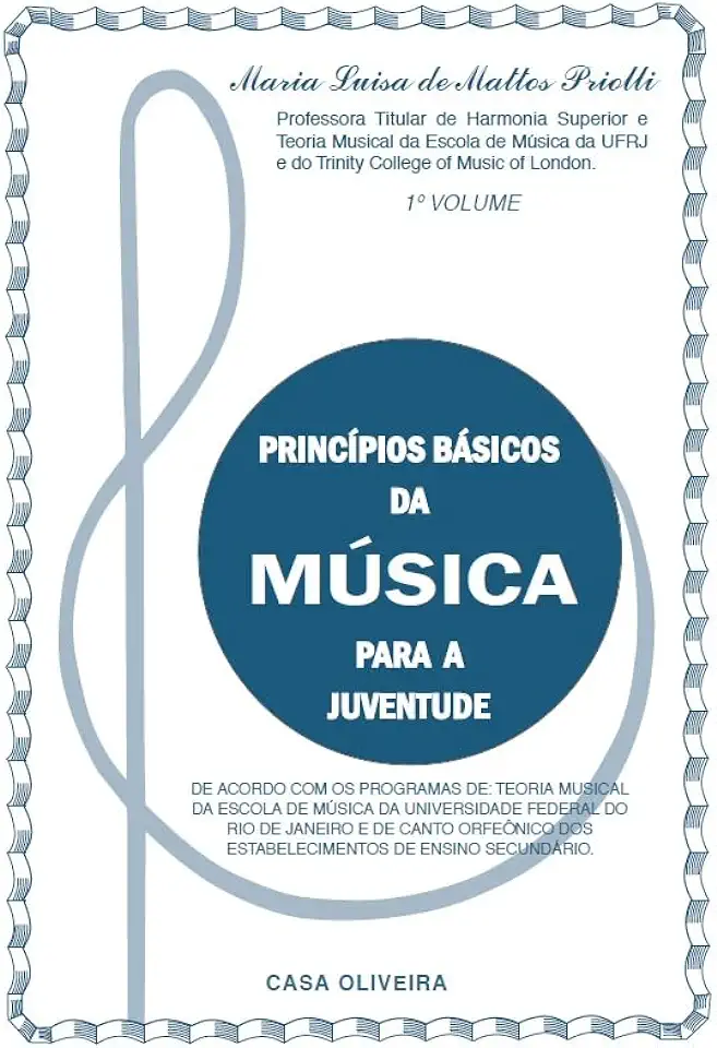 Capa do Livro Princípios Básicos da Música para a Juventude - Maria Luisa de Mattos Priolli