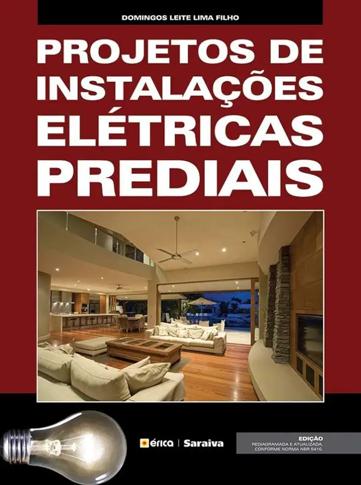 Capa do Livro Projetos de Instalações Elétricas Prediais - Domingos Leite Lima Filho