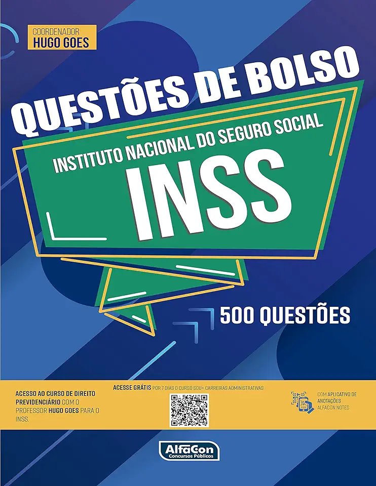 Capa do Livro Questões de Bolso Inss: 500 Questões - Equipe Alfacon