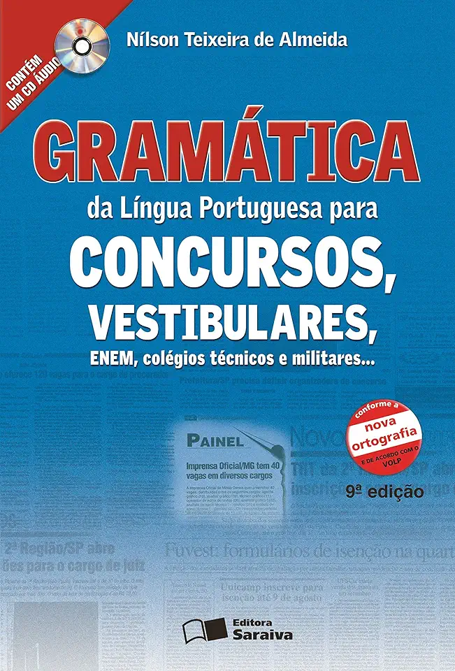 Capa do Livro Gramática da Língua Portuguesa para Concursos, Vestibulares, Enem - Nilson Teixeira de Almeida