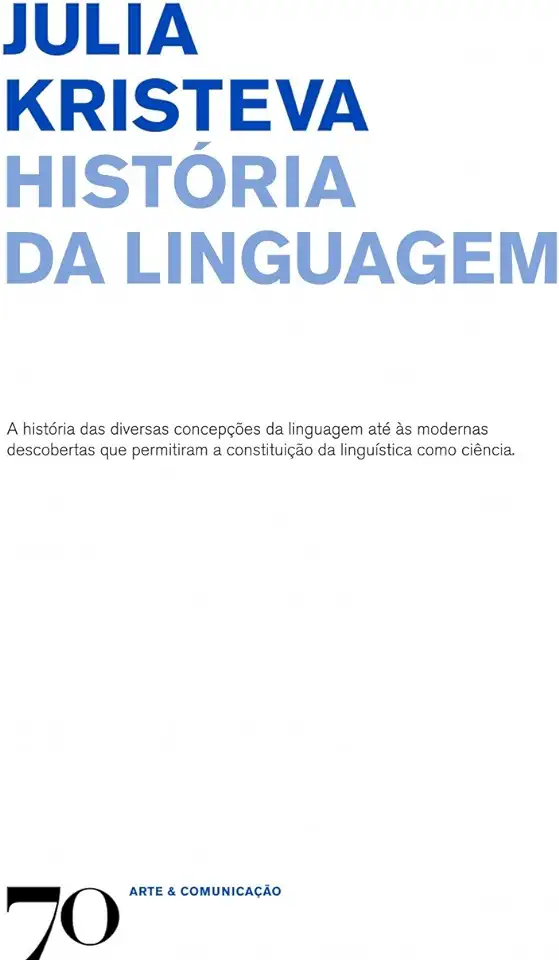 Capa do Livro História da Linguagem - Julia Kristeva