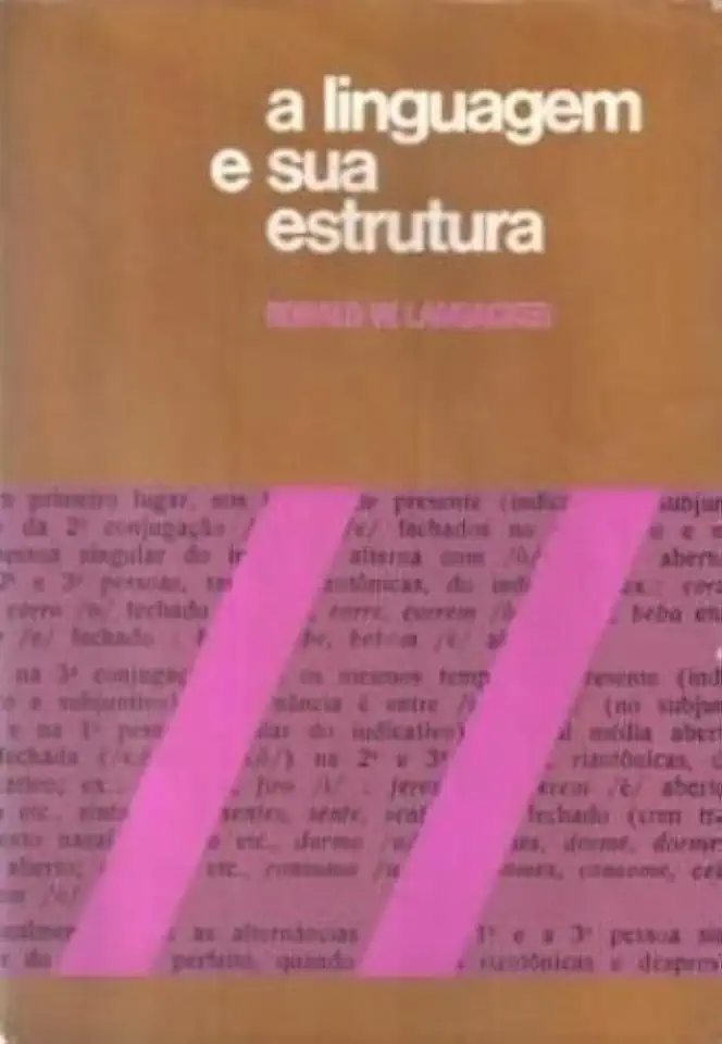 Capa do Livro A Linguagem e Sua Estrutura - Ronald W. Langacker