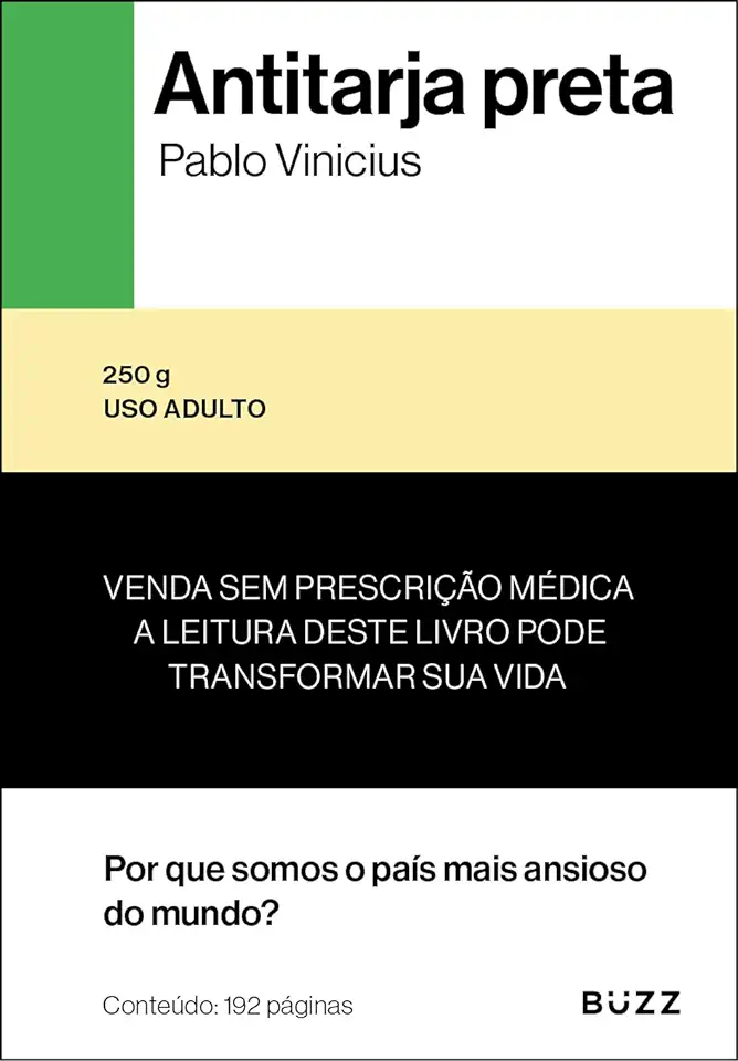 Capa do Livro Antitarja preta - Vinicius Pablo