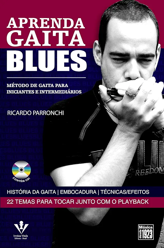 Capa do Livro APRENDA GAITA BLUES - Ricardo Parronchi