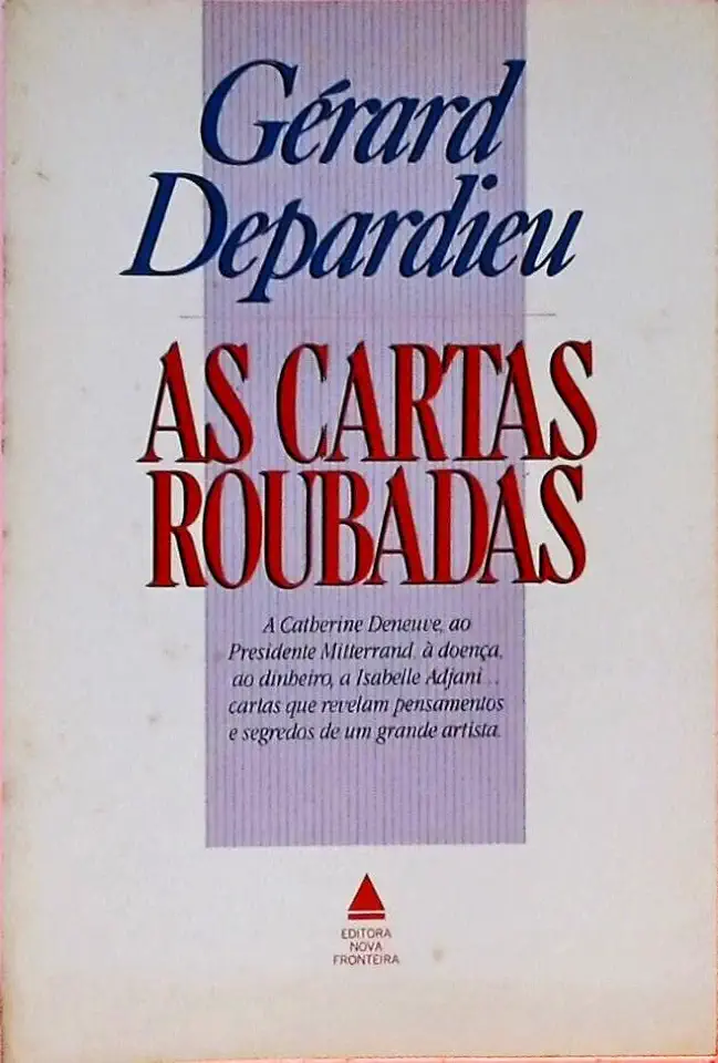 Capa do Livro As Cartas Roubadas - Gérard Depardieu