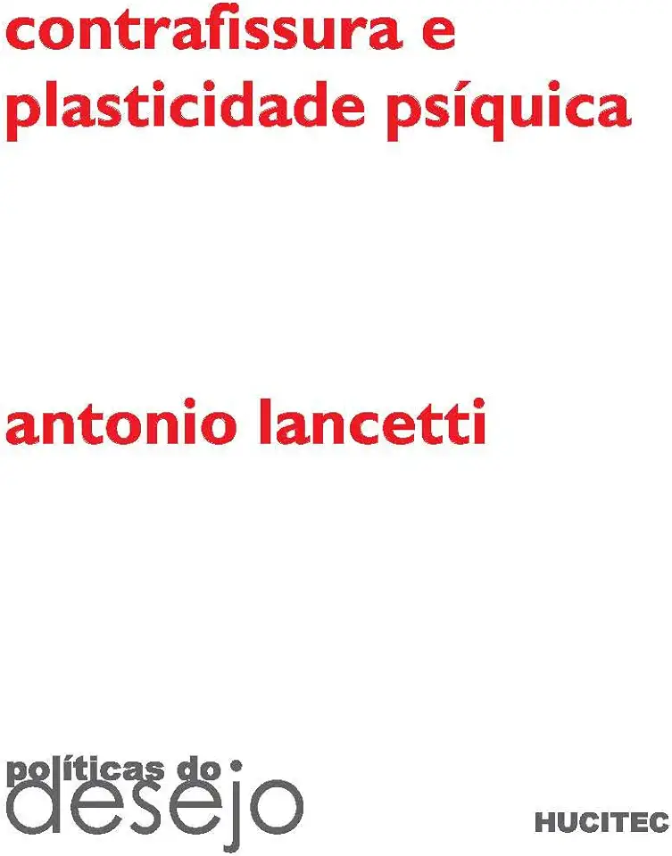 Capa do Livro Contrafissura e Plasticidade Psiquica - Lancetti Antonio