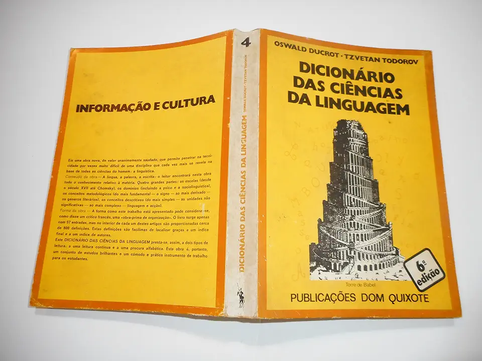 Capa do Livro Dicionário Enciclopédico das Ciências da Linguagem - Oswald Ducrot e Tzvetan Todorov