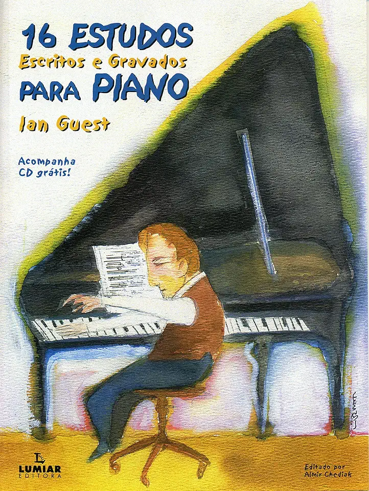 Capa do Livro 16 ESTUDOS ESCRITOS E GRAVADOS PARA PIANO - Ian Guest