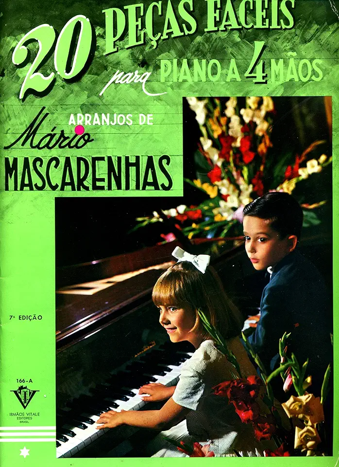 Capa do Livro 20 Peças Fáceis para Piano a 4 Mãos - Mário Mascarenhas