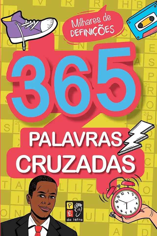 Capa do Livro 365 Palavras Cruzadas - Capa Amarela - Editora Pé da Letra