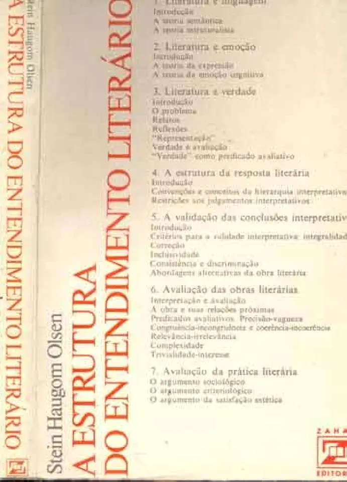 Capa do Livro A Estrutura do Entendimento Literário - Stein Haugom Olsen