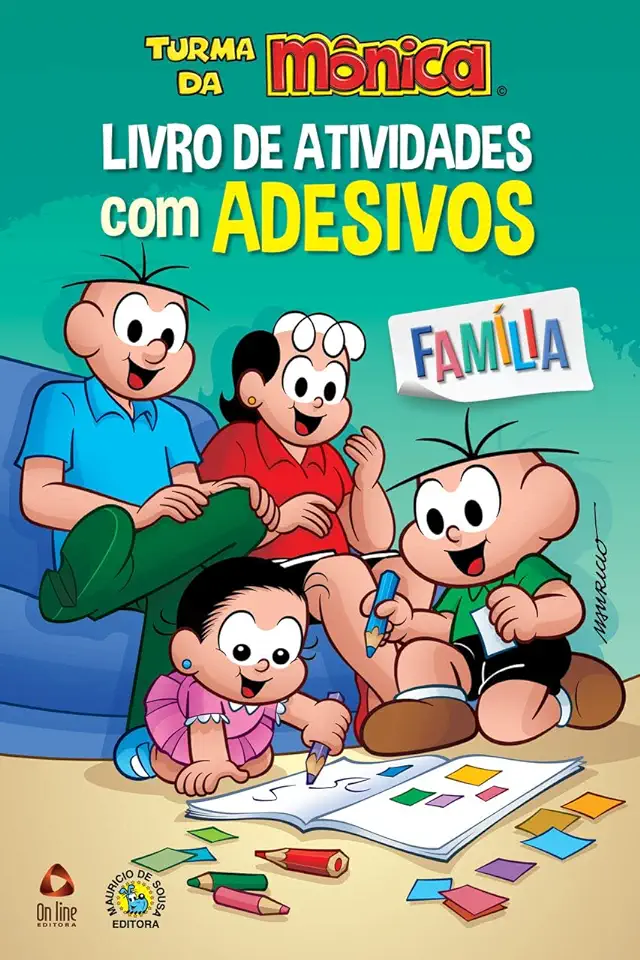 Capa do Livro Turma da Mônica - Livro de Atividades Com Adesivos - Família - Editora On-line