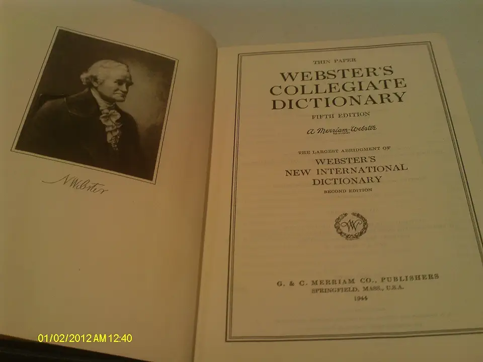 Capa do Livro Websters New Collegiate Dictionary - Thin Paper