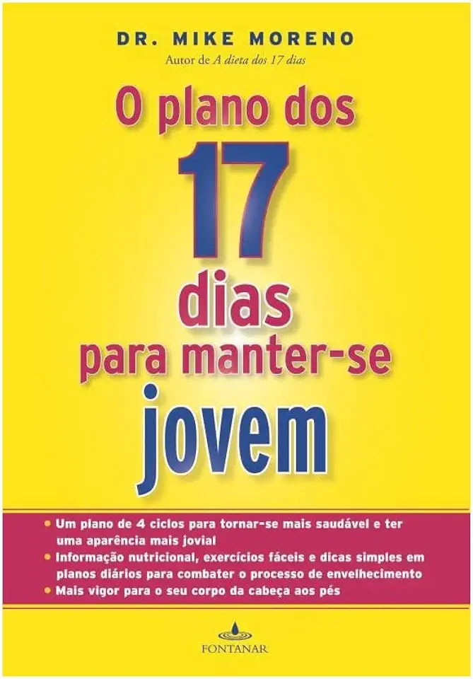 Capa do Livro O Plano dos 17 Dias para Manter-se Jovem - Dr. Mike Moreno