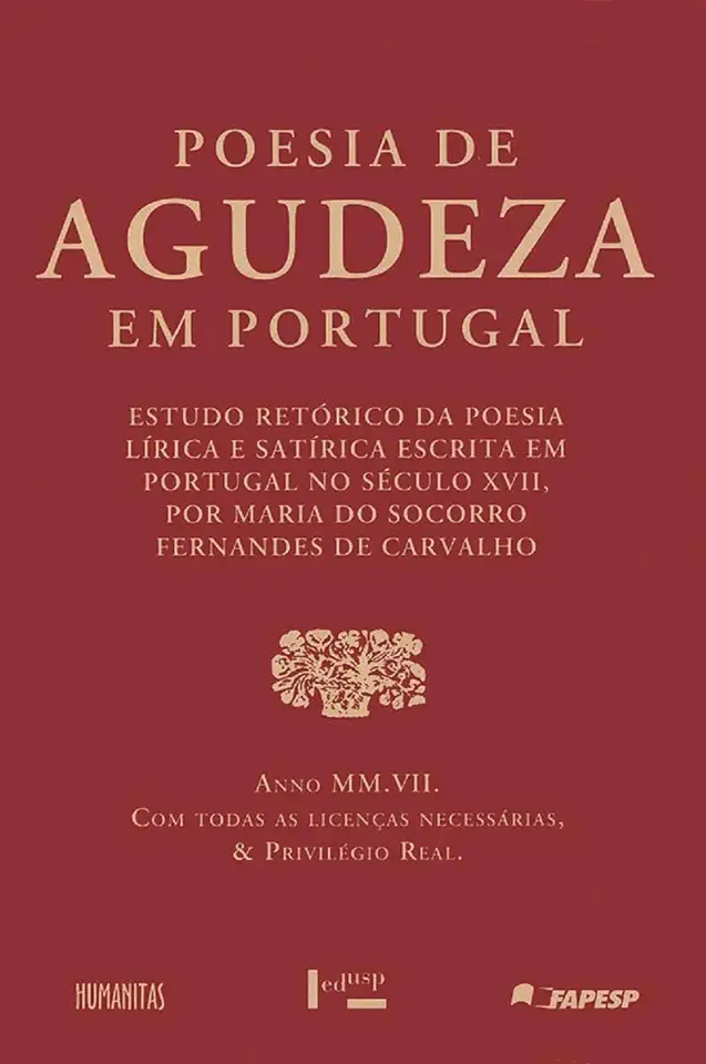 Capa do Livro Poesia de Agudeza Em Portugal - Maria do Socorro Fernandes de Carvalho