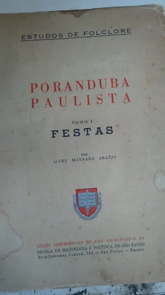 Capa do Livro Poranduba Paulista - Tomo I - Festas - Alceu Maynard Araújo