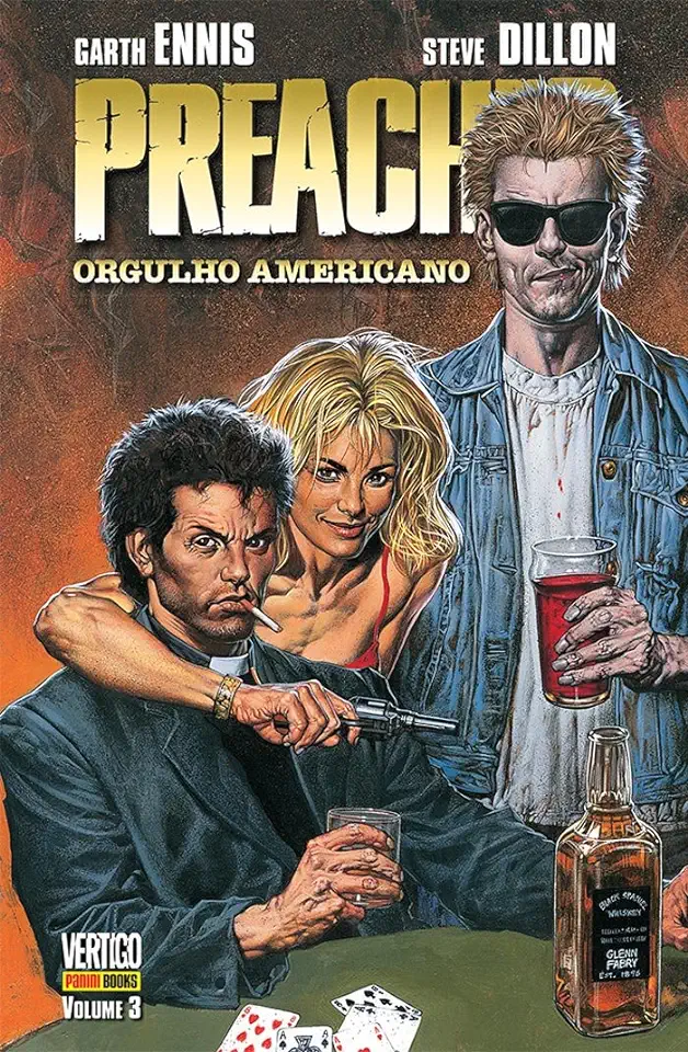 Capa do Livro Preacher - Orgulho Americano - Garth Ennis / Steve Dillon