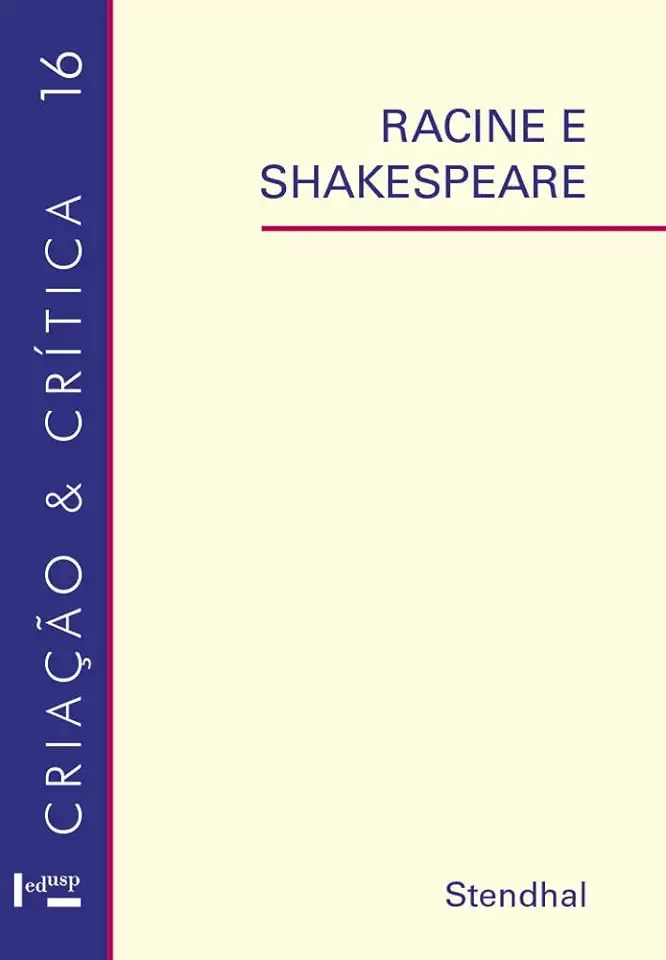 Capa do Livro Racine e Shakespeare - Stendhal