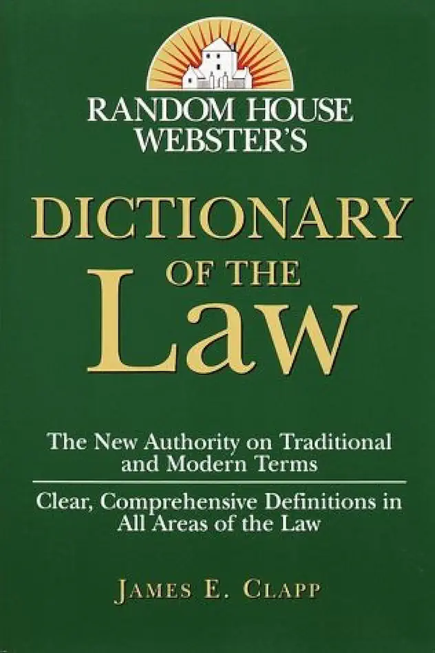 Capa do Livro Random House Websters Dictionary of the Law - James E. Clapp