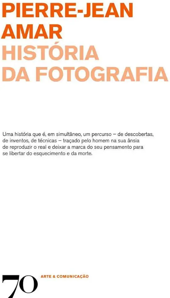 Capa do Livro História da Fotografia - Pierre-jean Amar