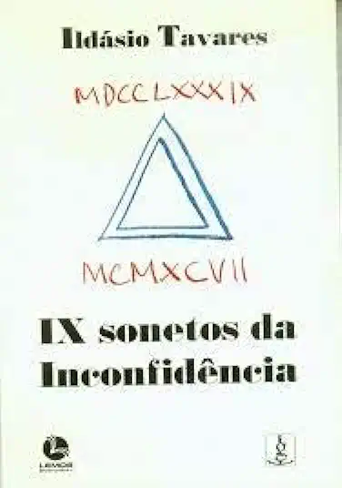 Capa do Livro IX Sonetos Da Inconfidência - Ildásio Tavares