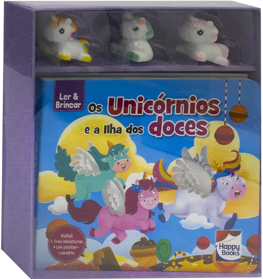 Capa do Livro Ler & Brincar: Os Unicórnios e a Ilha Dos Doces - Mammoth World